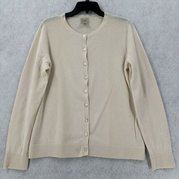 VINTAGE LL Bean 100% Cashmere Cardigan Sweater Size...
